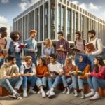 A-vibrant-scene-on-a-university-campus-featuring-a-diverse-group-of-students-engaged-in-a-lively-discussion
