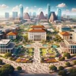 An-aerial-view-of-the-University-of-Texas-at-Austin-campus-showcasing-modern-architectural-designs-vibrant-landscaping-and-students-walking-around_