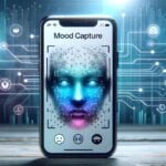 A-smartphone-application-icon-labeled-MoodCapture-on-a-phone-screen-with-an-abstract-background-showing-digital-representations-of-facial-expressio